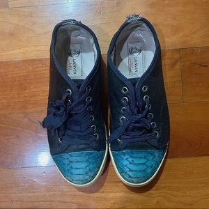Lanvin snake leather sneakers